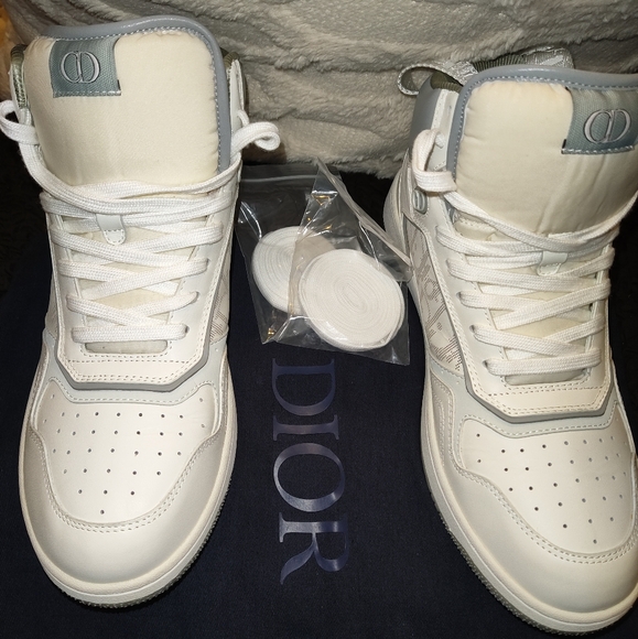 Christian Dior B27 Mid Top Sneakers White Gray EU 43 / US Men’s 9.5 - Picture 1 of 15